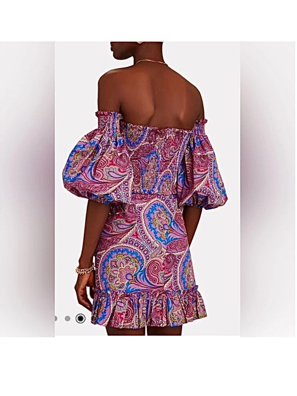 ALEXIS Alona Off Shoulder Paisley Dress